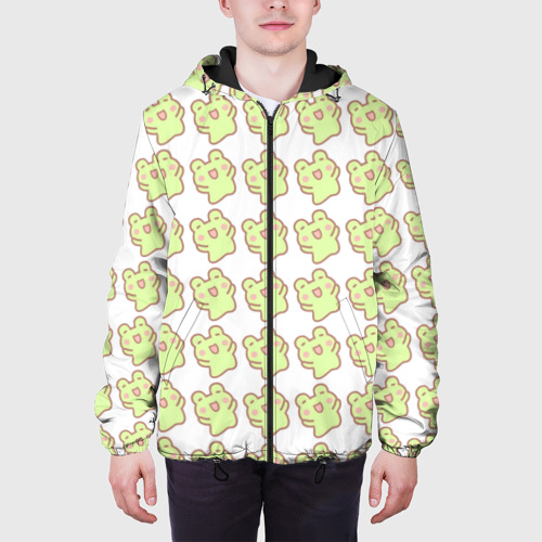 Мужская куртка 3D с принтом Счастливые лягушки, вид сбоку #3