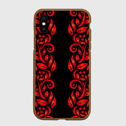 Чехол для iPhone XS Max матовый Хохлома