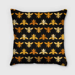 Подушка с принтом Пчелиный Паттерн для любого человека, вид сзади №1. Цвет основы: 3d (велсофт)