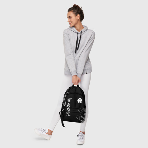 Рюкзак 3D Белый логотип Черный клевер на черном - фото 7