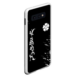 Чехол для Samsung S10E Белый логотип Черный клевер на черном - фото 2