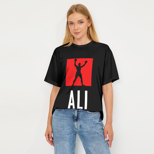 Женская футболка oversize 3D Muhammad Ali, цвет 3D печать - фото 5