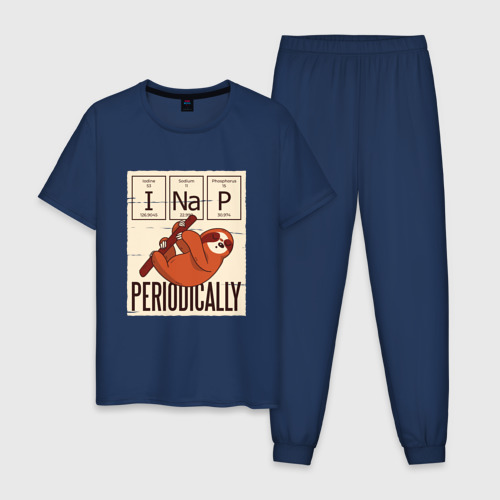 Мужская пижама хлопок I Nap Periodically, цвет темно-синий