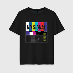 Женская футболка хлопок Oversize Vaporwave No Signal TV