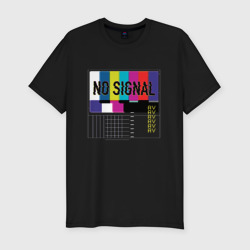 Мужская футболка хлопок Slim Vaporwave No Signal TV