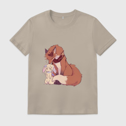 Мужская футболка хлопок Лис и зайка