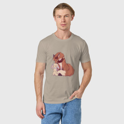 Мужская футболка хлопок Лис и зайка - фото 2