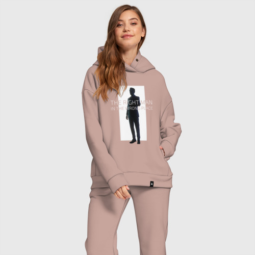 Женский костюм хлопок Oversize The right man, цвет пыльно-розовый - фото 2