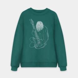 Мужской свитшот oversize без начеса хлопок Курт Кобейн Арт 05
