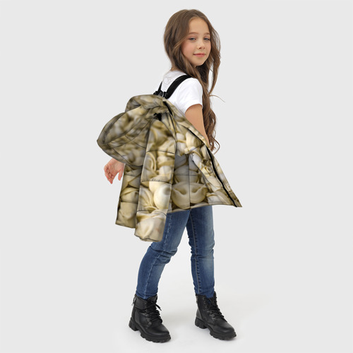 Зимняя куртка для девочек 3D Пельмени, цвет черный - фото 6