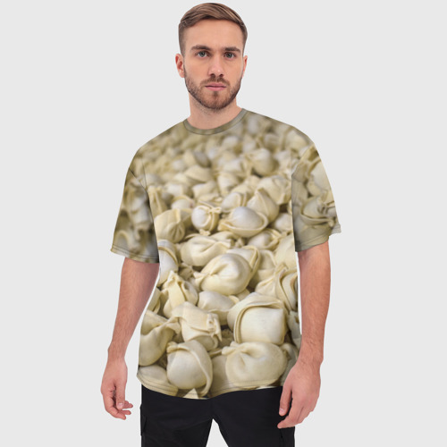 Мужская футболка oversize 3D Пельмени, цвет 3D печать - фото 3