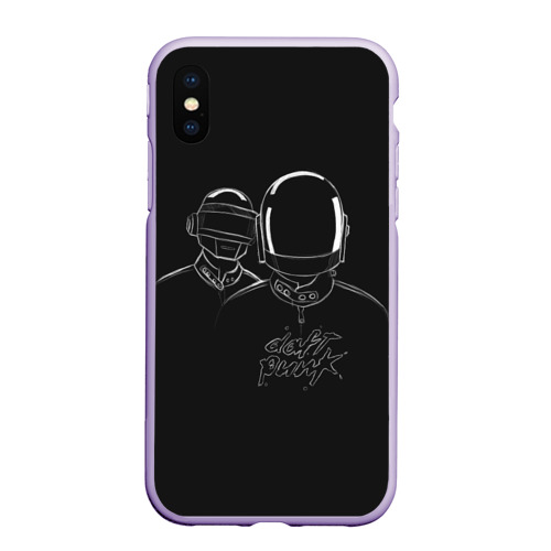 Чехол для iPhone XS Max матовый Daft Punk, цвет светло-сиреневый