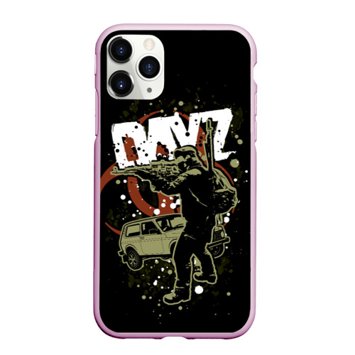 Чехол для iPhone 11 Pro Max матовый DayZ и 4х4 авто, цвет розовый