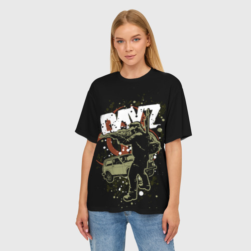 Женская футболка oversize 3D DayZ и 4х4 авто, цвет 3D печать - фото 3