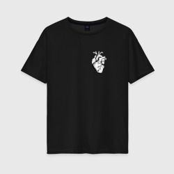Женская футболка хлопок Oversize Анатомическое сердце