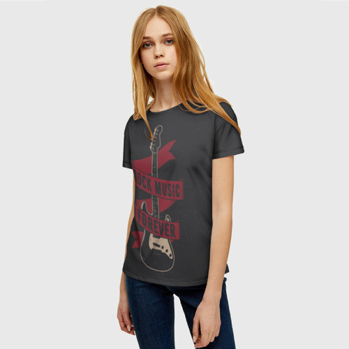 Женская футболка 3D с принтом РОК НАВСЕГДА!, фото на моделе #1