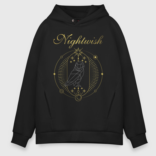 Мужское худи Oversize хлопок Nightwish, цвет черный