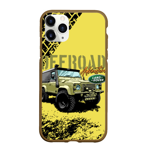 Чехол для iPhone 11 Pro Max матовый Land Rover, цвет коричневый