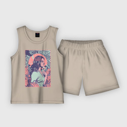 Детская пижама с шортами хлопок Lana del rey