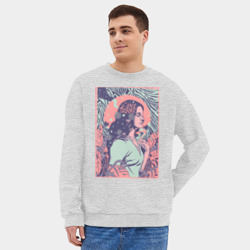 Мужской свитшот oversize без начеса хлопок Lana del rey - фото 2