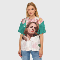 Женская футболка oversize 3D Lana del rey - фото 2
