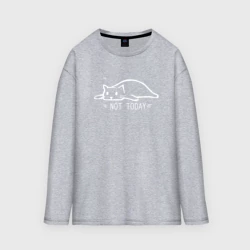 Женский лонгслив oversize хлопок Not today не сегодня