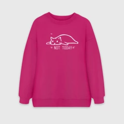 Женский свитшот oversize без начеса хлопок Not today не сегодня