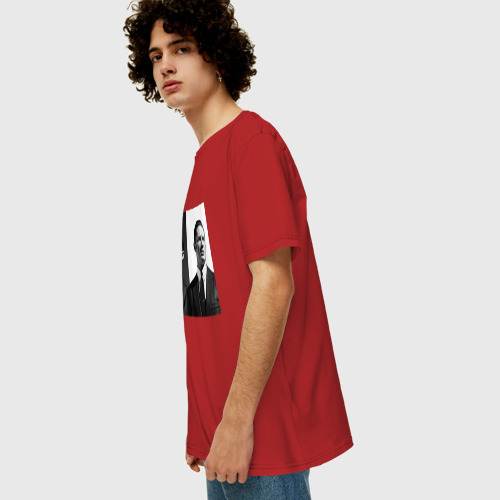 Мужская футболка хлопок Oversize с принтом Tom hardy legend, вид сбоку #3