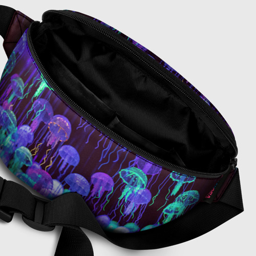 Поясная сумка 3D с принтом Неоновые медузы, фото #6