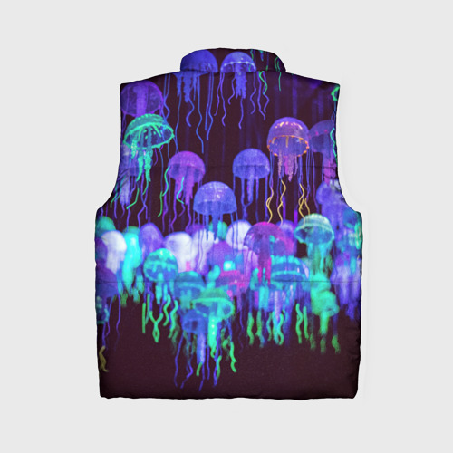 Женский жилет утепленный 3D Неоновые медузы - фото 2