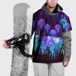 Накидка на куртку 3D Неоновые медузы