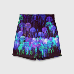 Детские спортивные шорты 3D Неоновые медузы