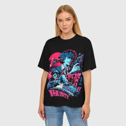 Женская футболка oversize 3D Cowboy Bebop neon - фото 2