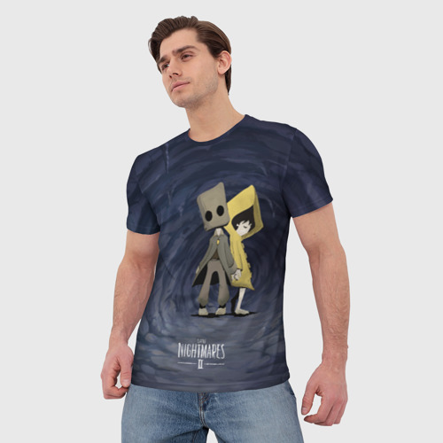 Мужская футболка 3D Little     Nightmares 2, цвет 3D печать - фото 3