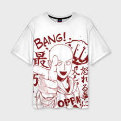 Женская футболка oversize 3D Saitama Bang!