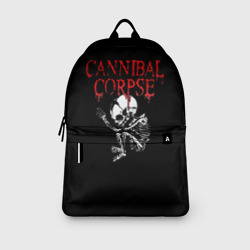 Рюкзак с принтом Cannibal Corpse 1 для любого человека, вид спереди №3. Цвет основы: белый