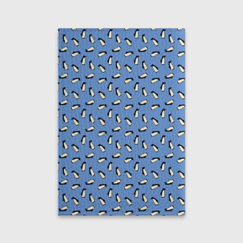 Обложка для паспорта матовая кожа Пингвины, цвет голубой - фото 2