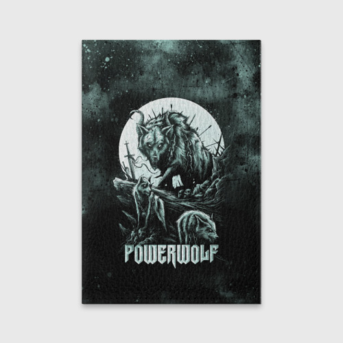 Обложка для паспорта матовая кожа Powerwolf, цвет черный