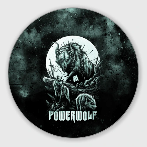Круглый коврик для мышки Powerwolf