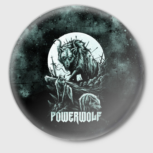 Значок с принтом Powerwolf, вид спереди №1