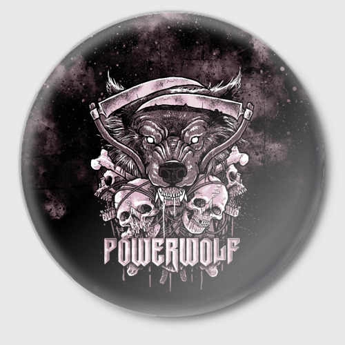 Значок с принтом Powerwolf, вид спереди №1