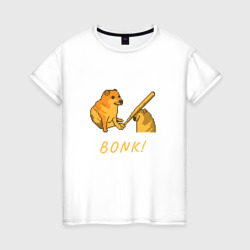 Женская футболка хлопок Doge Bonk go to horny jail