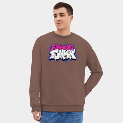 Мужской свитшот oversize без начеса хлопок Friday Night Funkin, лого - фото 2