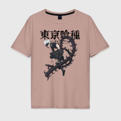 Мужская футболка хлопок Oversize Какуджа Токийский гуль
