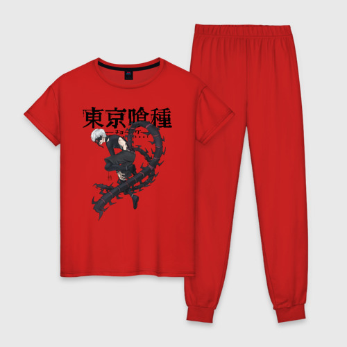 Женская пижама хлопок Какуджа Токийский гуль, цвет красный