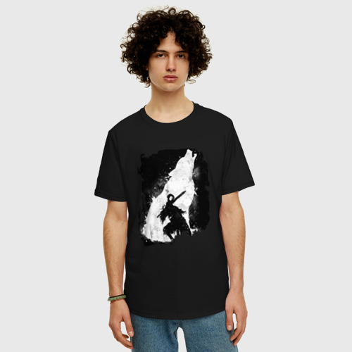 Мужская футболка хлопок Oversize с принтом Dark Souls тёмные души, фото на моделе #1