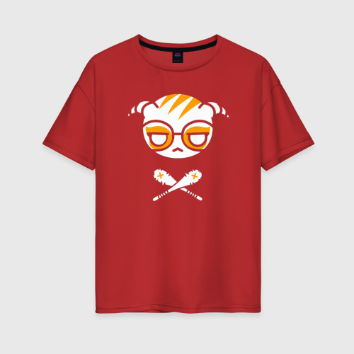 Женская футболка хлопок Oversize Dokkaebi знак оперативницы из игры, цвет красный
