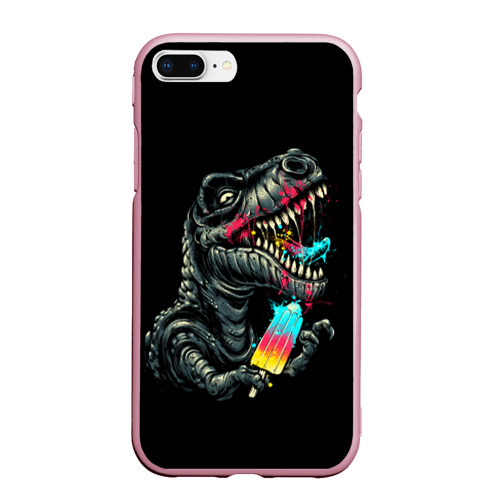 Чехол для iPhone 7Plus/8 Plus матовый T-REX ЕСТ МОРОЖЕНОЕ , цвет розовый