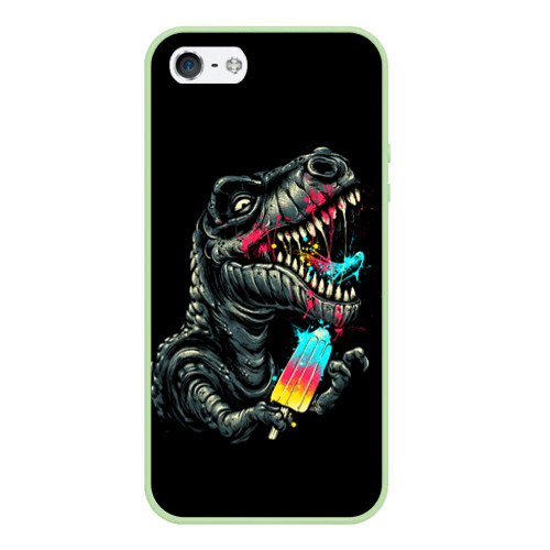 Чехол для iPhone 5/5S матовый T-REX ЕСТ МОРОЖЕНОЕ , цвет салатовый