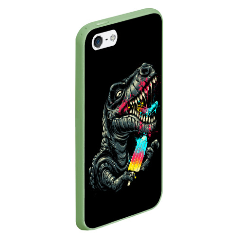 Чехол для iPhone 5/5S матовый T-REX ЕСТ МОРОЖЕНОЕ , цвет салатовый - фото 3